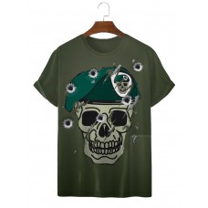 Skull Beret Short Sleeve T-Shirt