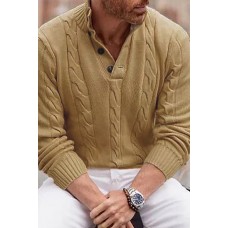 men's autumn and winter thickened turtleneck sweater solid color knitted sweater