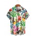 Men's Hawaiian Printed Lapel Short Sleeve Shirt 29619639M