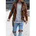 Street Fashion Men's Jacket Solid Color Lapel Zip Jacket